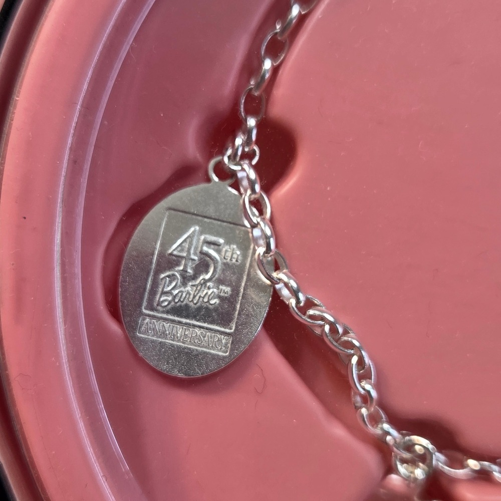 Vintage Hallmark Barbie 45th Anniversary Sterling Silver Charm Bracelet 2004 - Picture 7 of 10